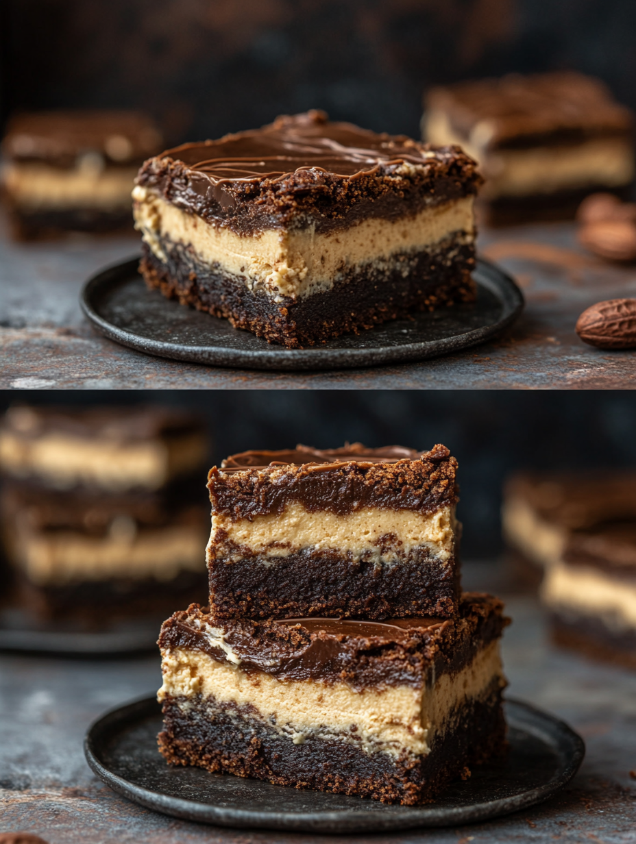 Steps for Peanut Butter Cheesecake Brownies