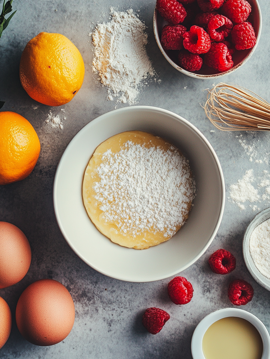 Ingredients for Lemon Raspberry Cheesecake Bars