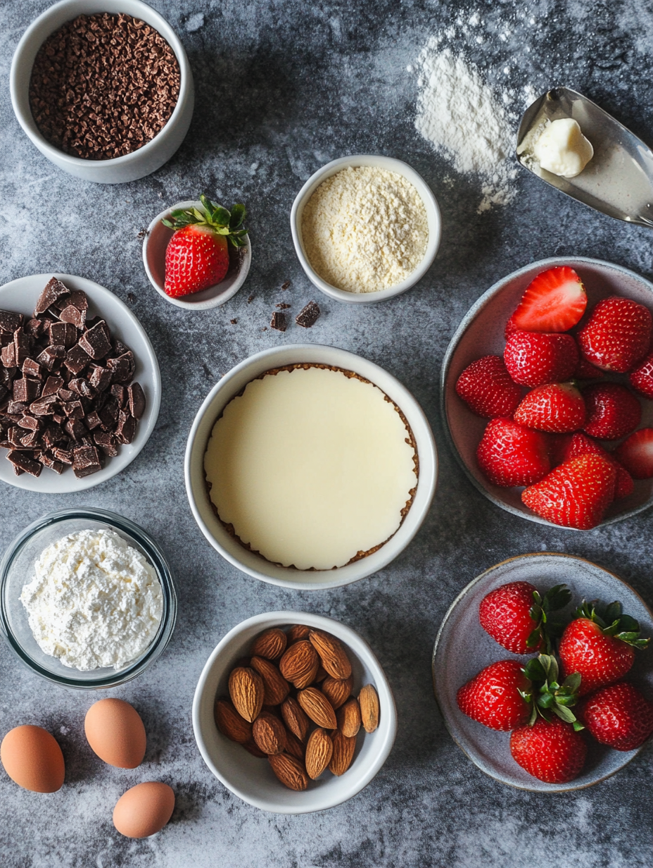 Ingredients for Mini Strawberry Cheesecakes