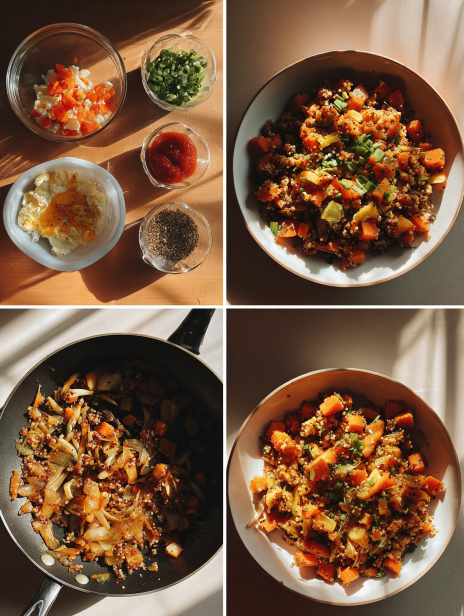 Steps for One Pan Mexican Quinoa