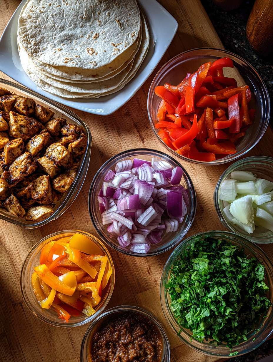 Ingredients for Quick Chicken Fajitas in 30 Minutes