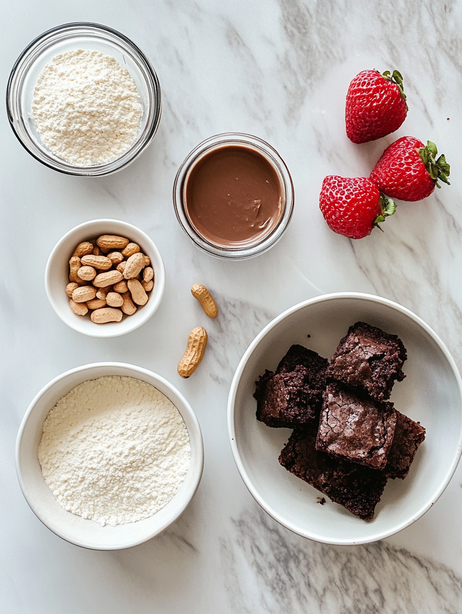 Ingredients for Peanut Butter Cheesecake Brownies