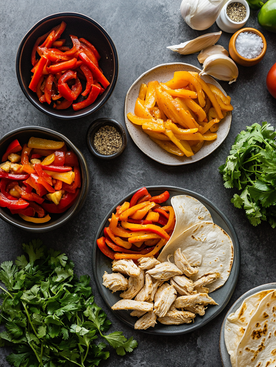 Ingredients for Quick Chicken Fajitas in 30 Minutes