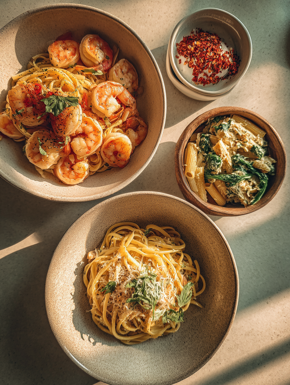 Ingredients for 30-Minute Garlic Butter Shrimp Pasta