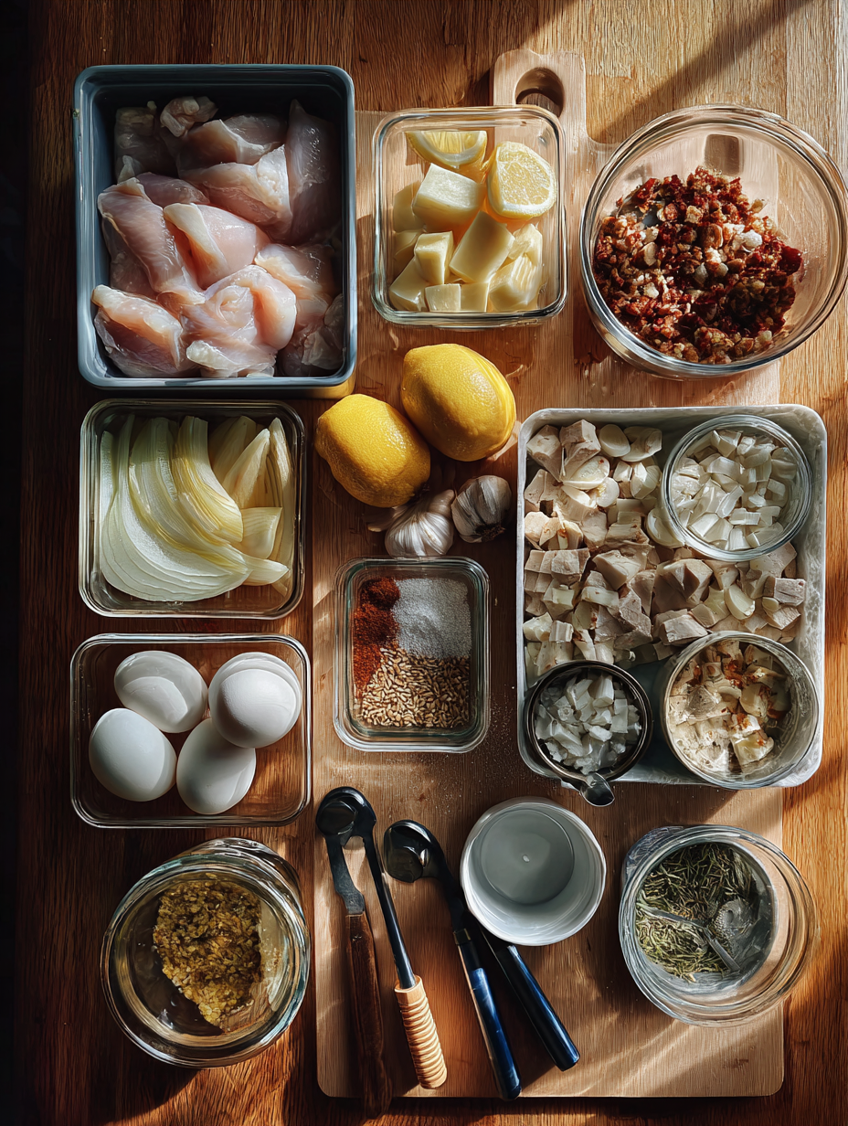 Ingredients for One Pan Lemon Garlic Chicken