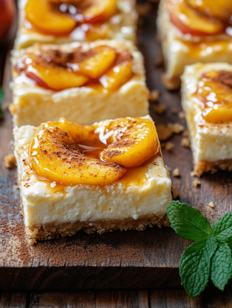 Peach Cobbler Cheesecake Bars