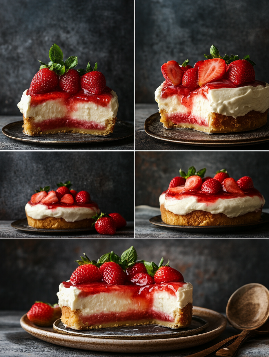 Steps for Strawberry Shortcake Cheesecake