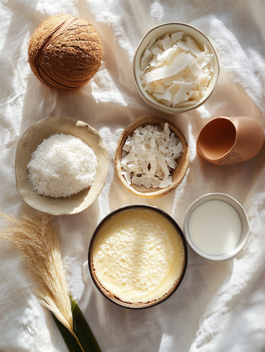 Ingredients for Baked Coconut Cheesecake