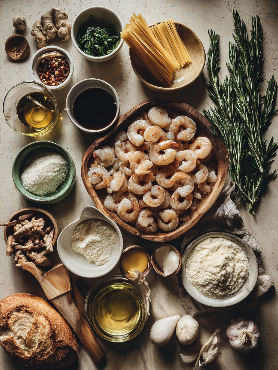 Ingredients for Simple 30-Minute Shrimp Scampi