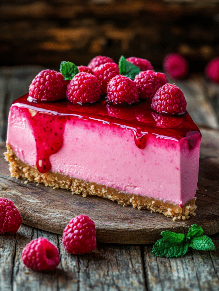 No Bake Raspberry Cheesecake