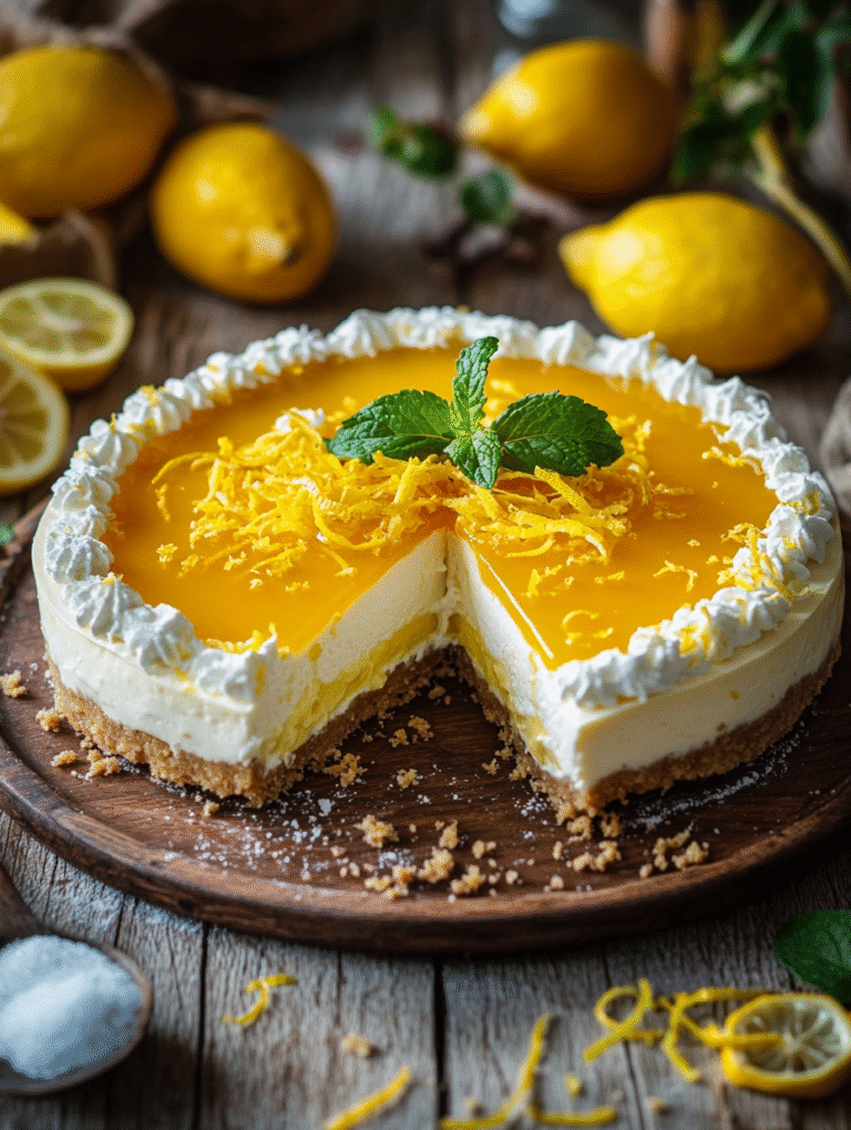 No Bake Lemon Cream Cheesecake
