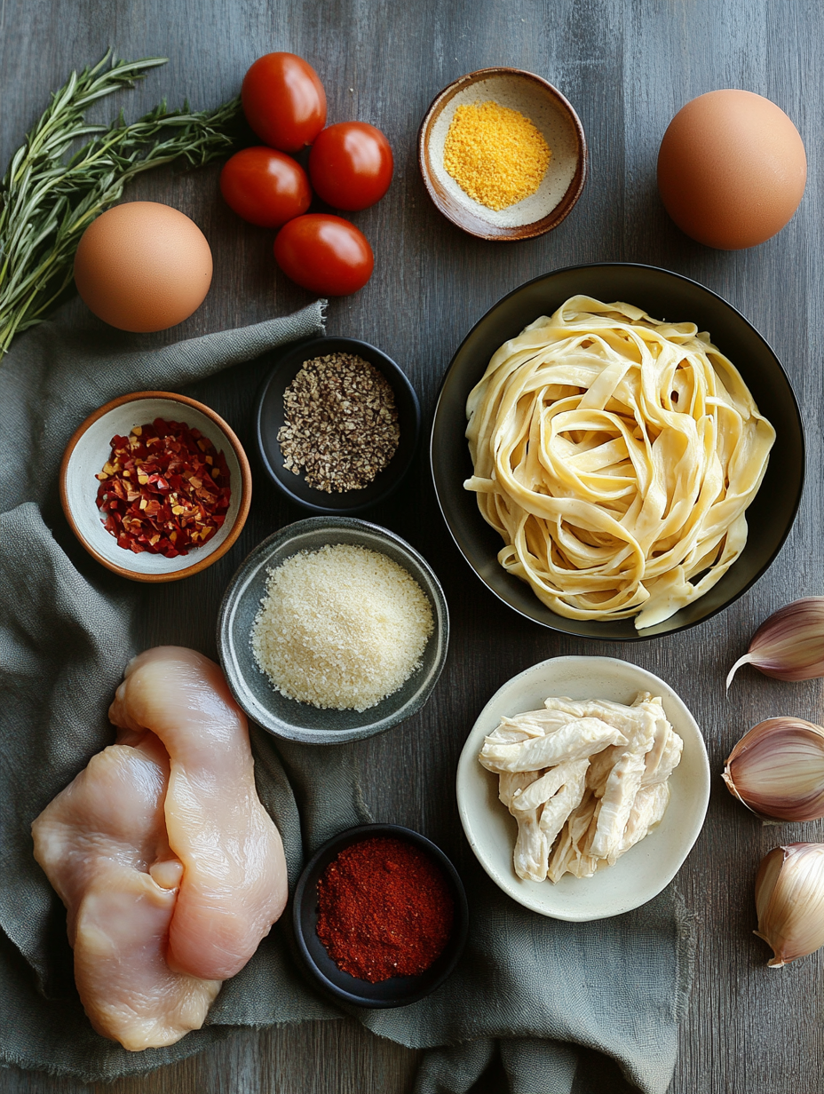 Ingredients for 30-Minute Chicken Fettuccine Alfredo