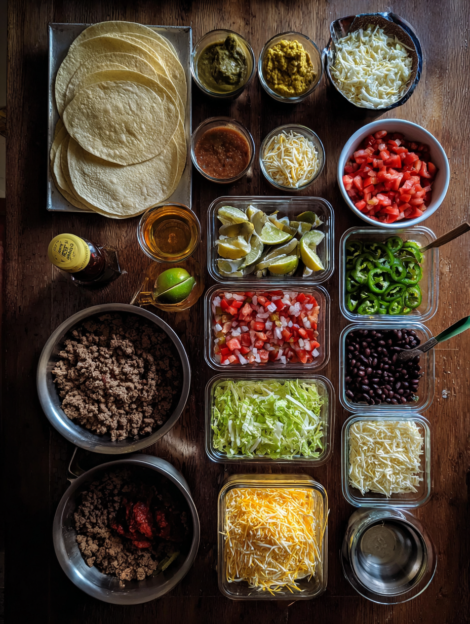 Ingredients for Quick 30-Minute Beef Tacos