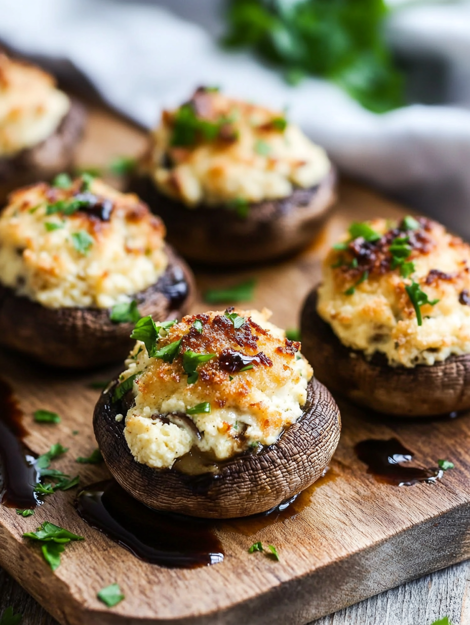 Easy Air Fryer Stuffed Mushrooms
