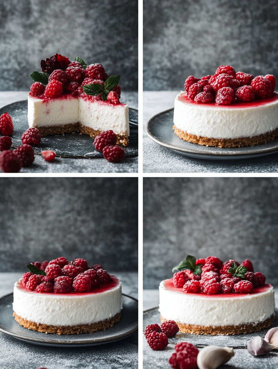Steps for No Bake Berry Cheesecake