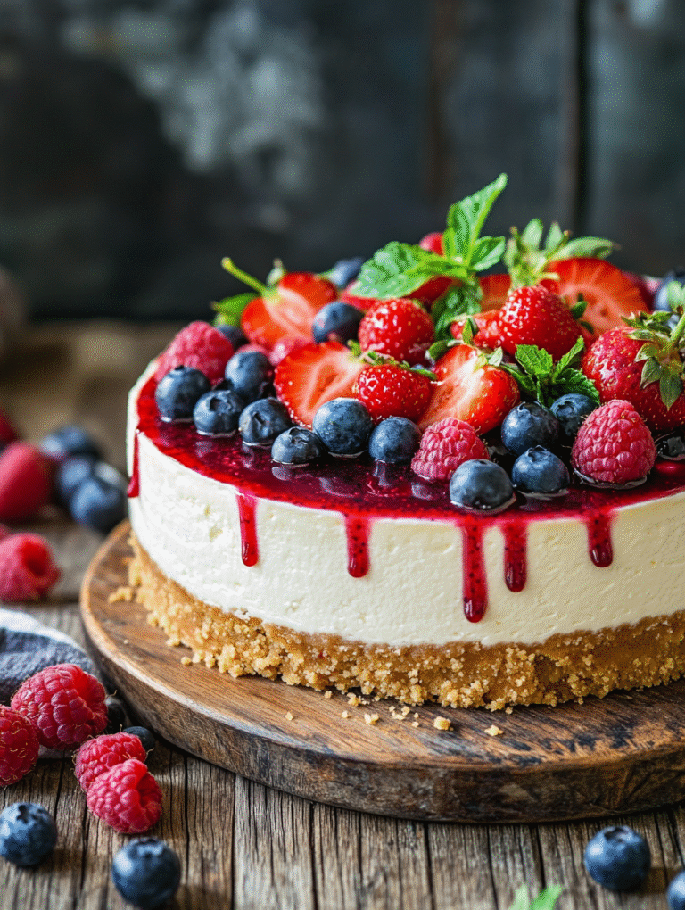 No Bake Berry Cheesecake