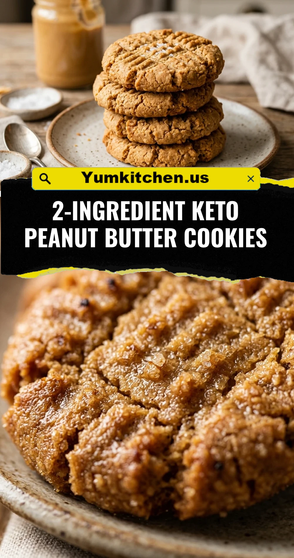 2-Ingredient Keto Peanut Butter Cookies