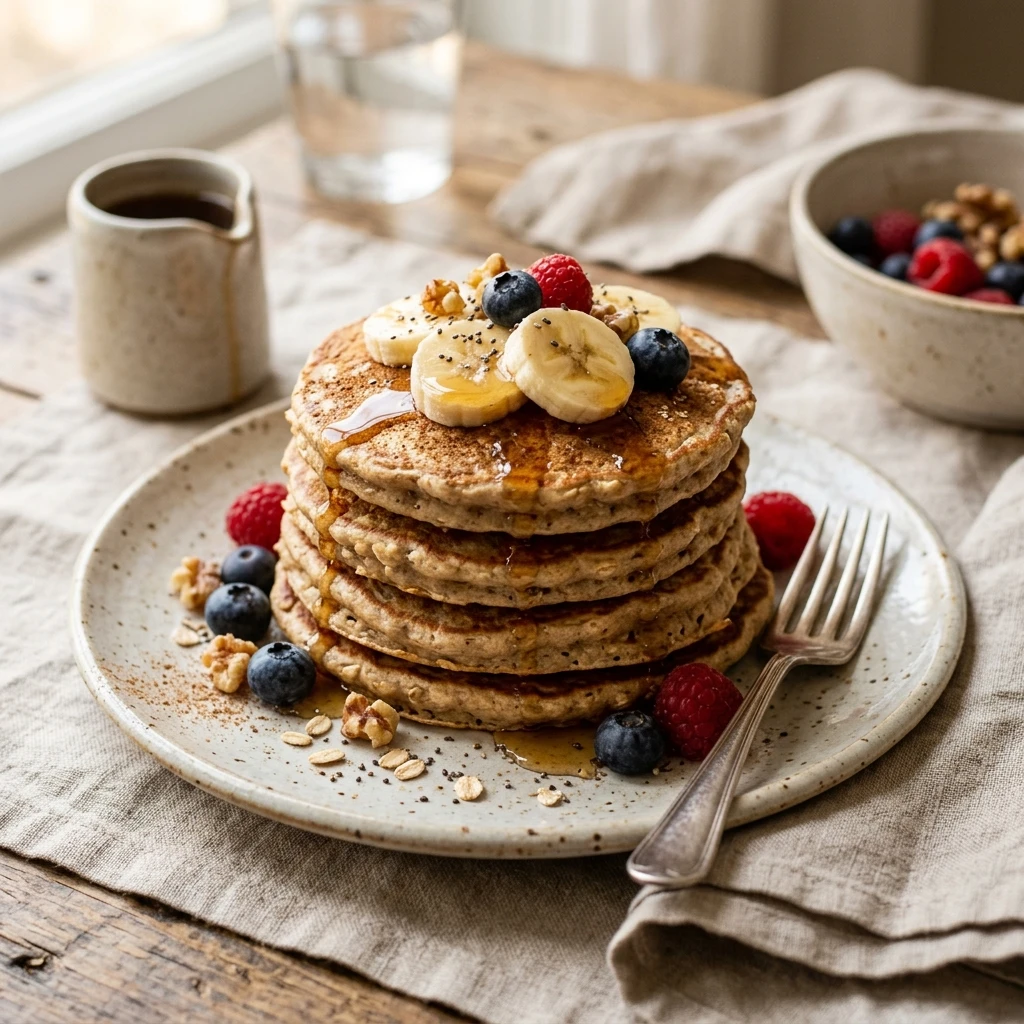 3-Ingredient Banana Oat Pancakes Healthy