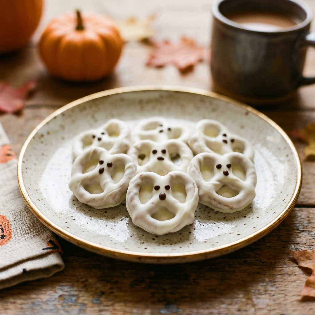 3-Ingredient Ghost Pretzels - Halloween Snacks for Kids