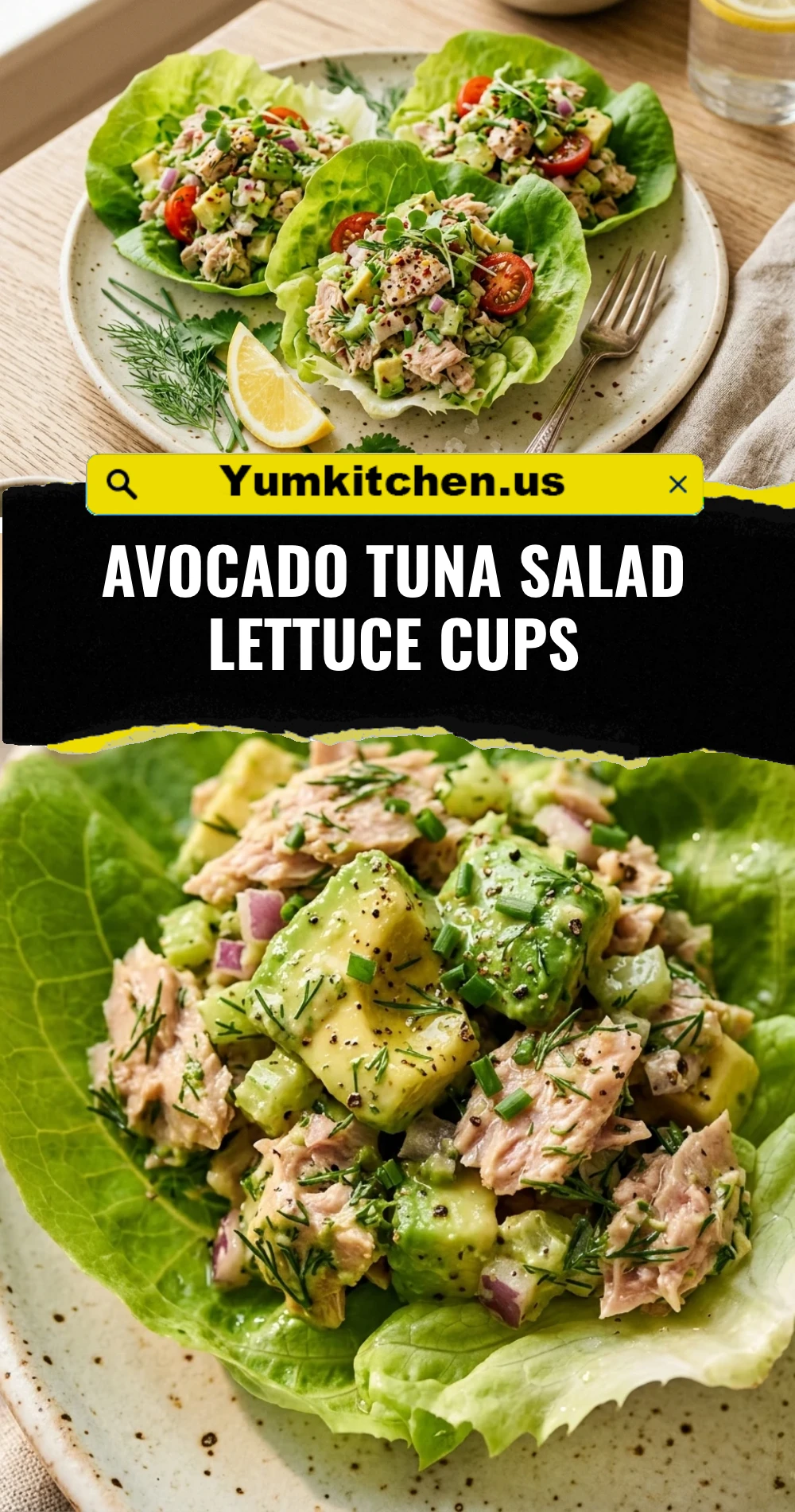 Avocado Tuna Salad Lettuce Cups