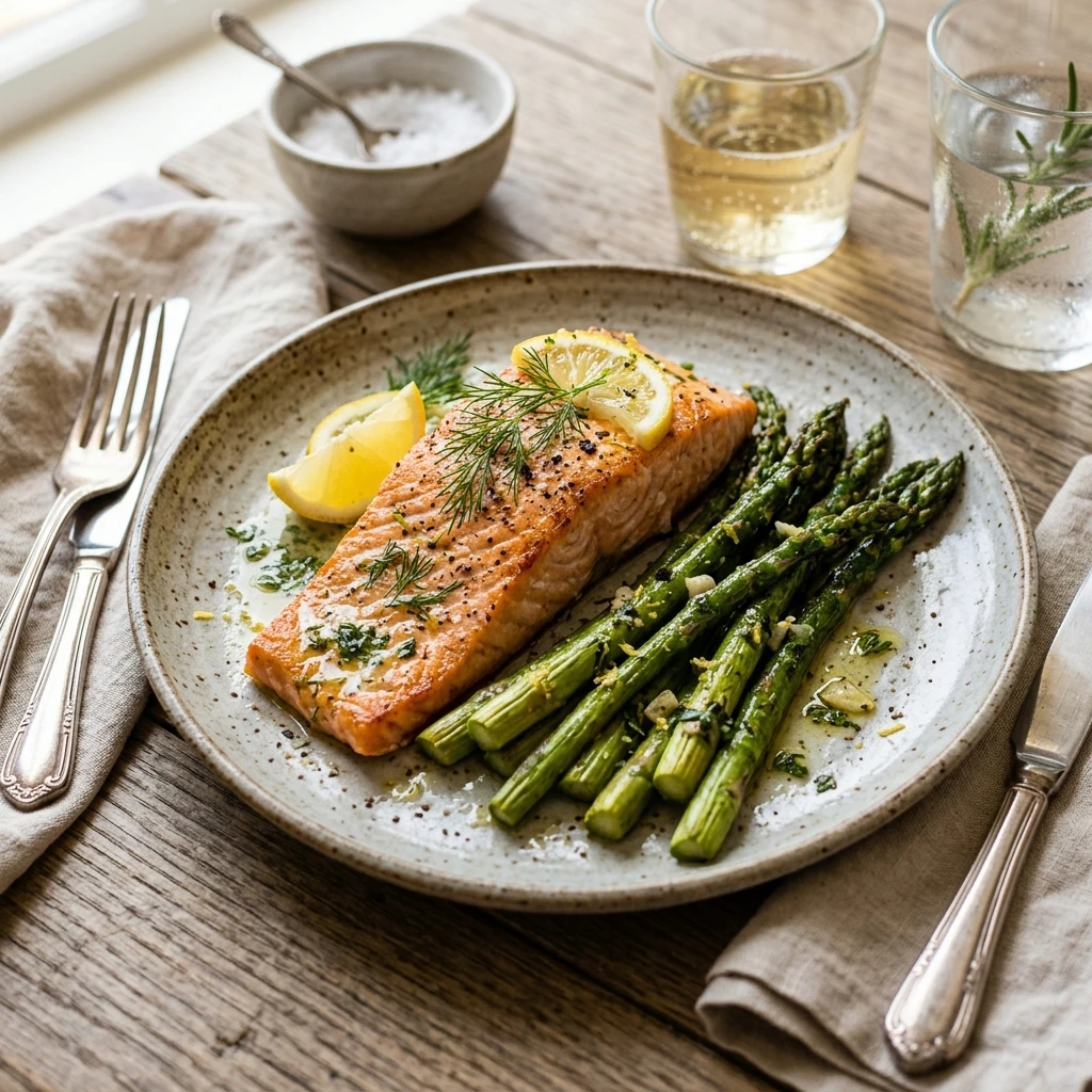 Baked Salmon With Asparagus Easy Dinner