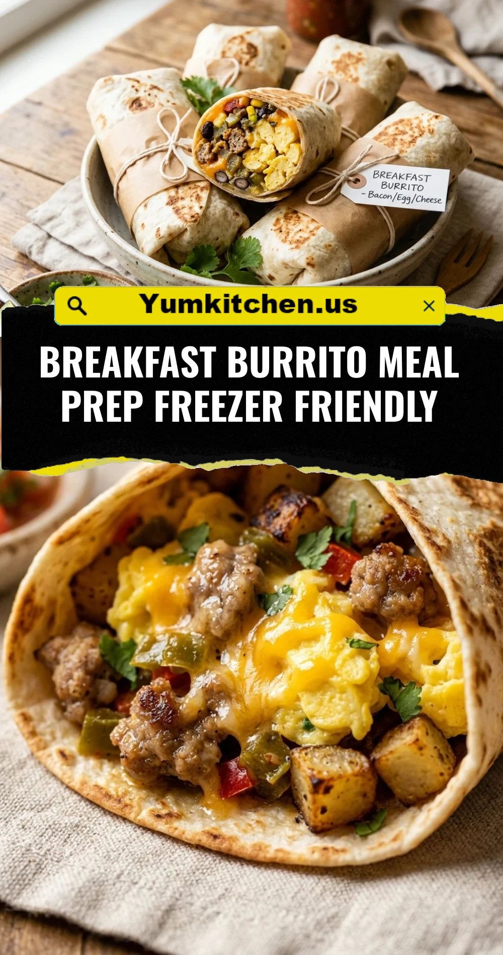 Breakfast Burrito Meal Prep Freezer Friendly