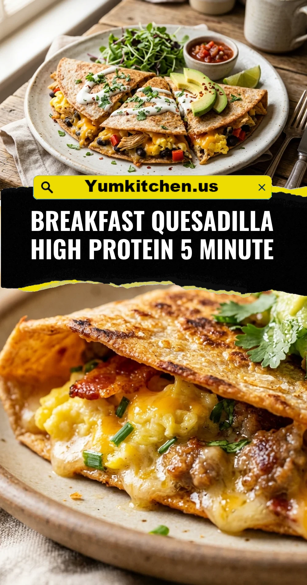 Breakfast Quesadilla High Protein 5 Minute