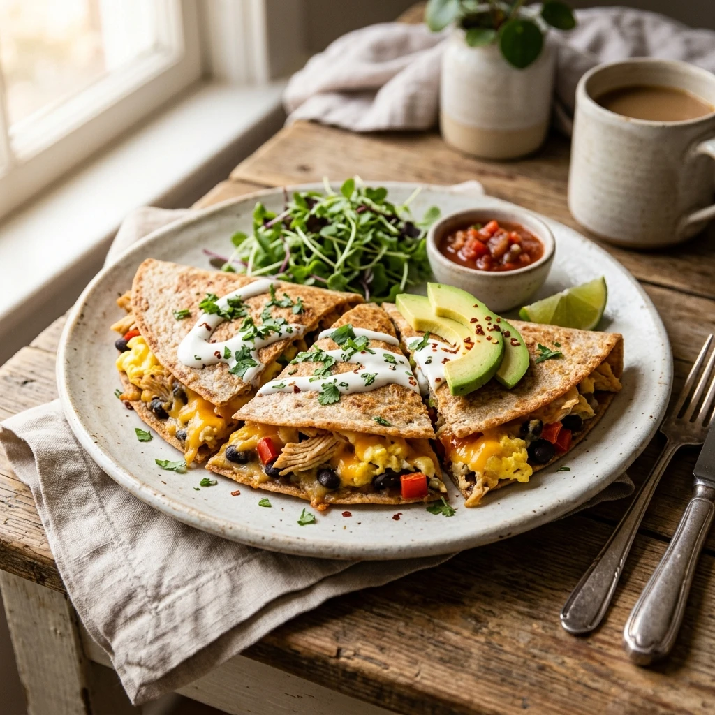 Breakfast Quesadilla High Protein 5 Minute