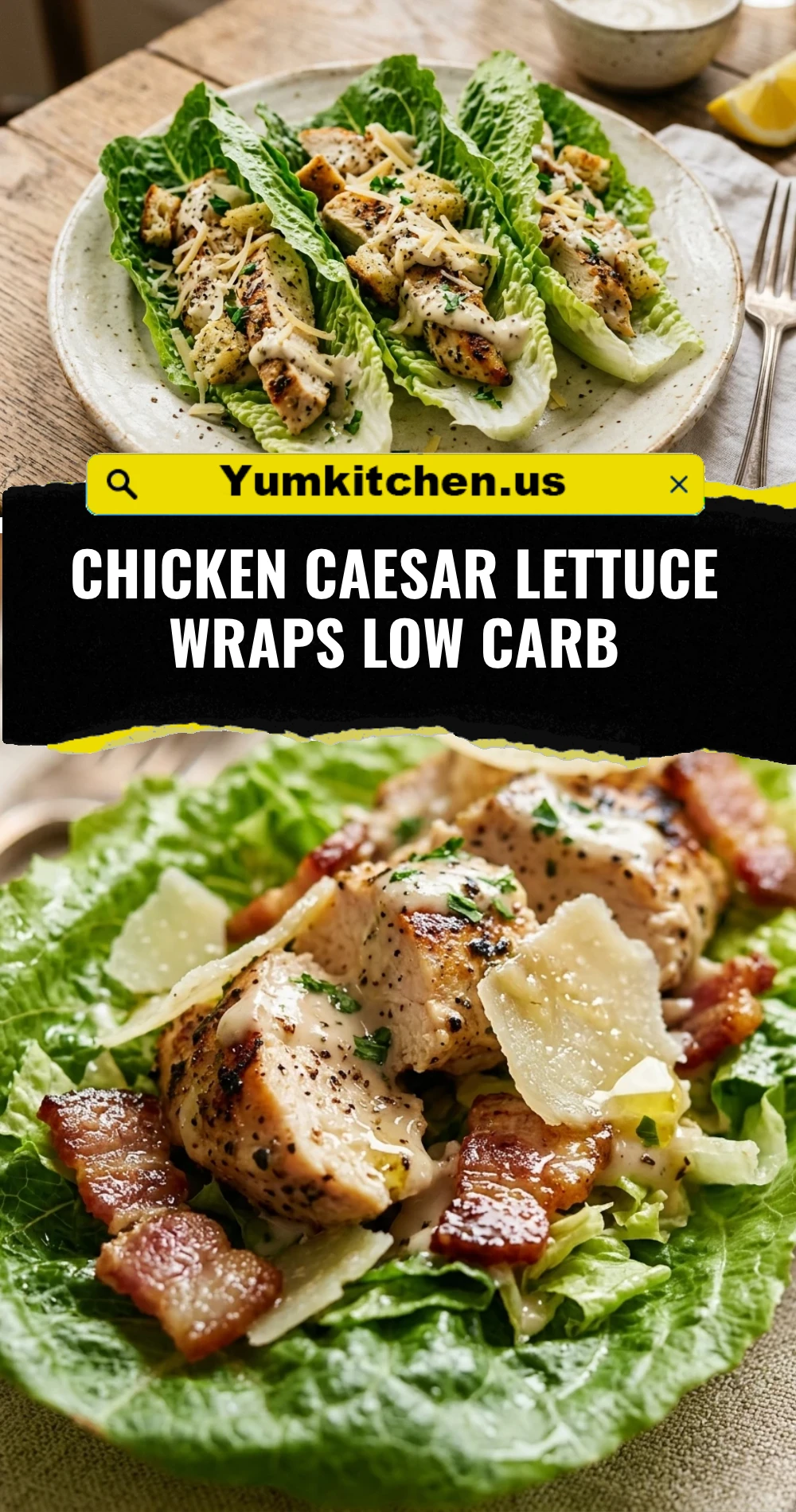 Chicken Caesar Lettuce Wraps Low Carb
