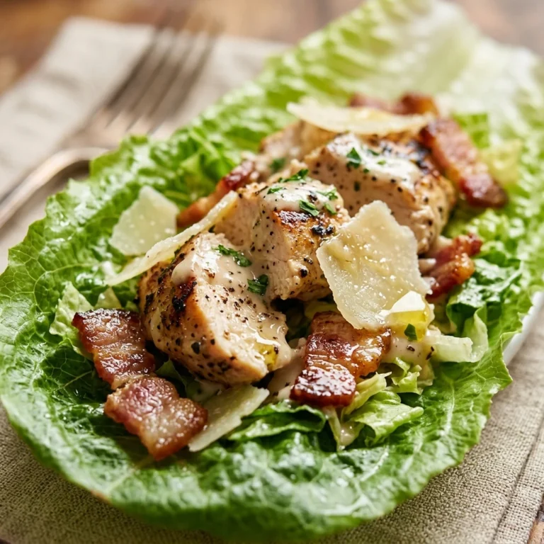 Chicken Caesar Lettuce Wraps Low Carb