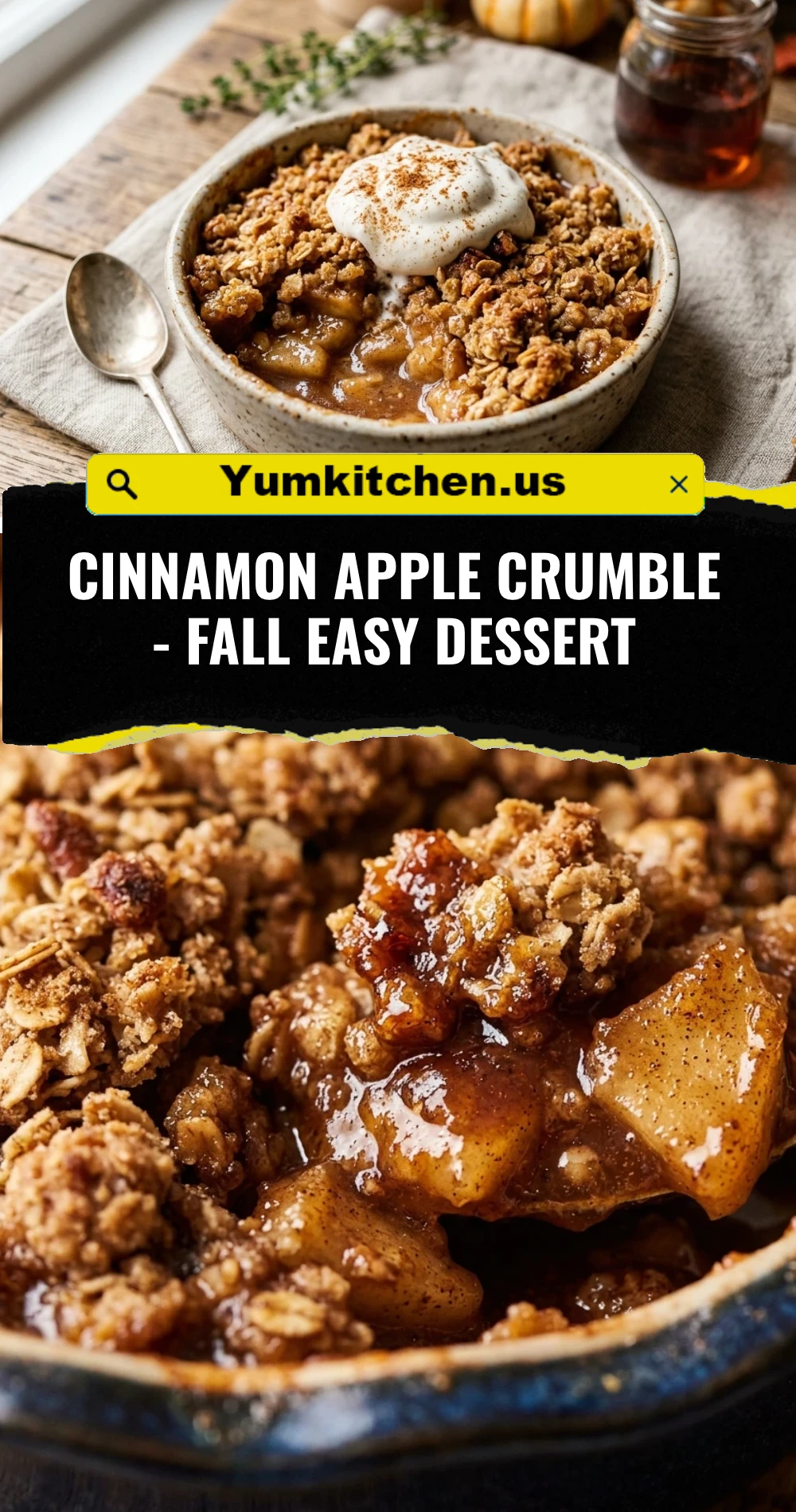 Cinnamon Apple Crumble - Fall Easy Dessert