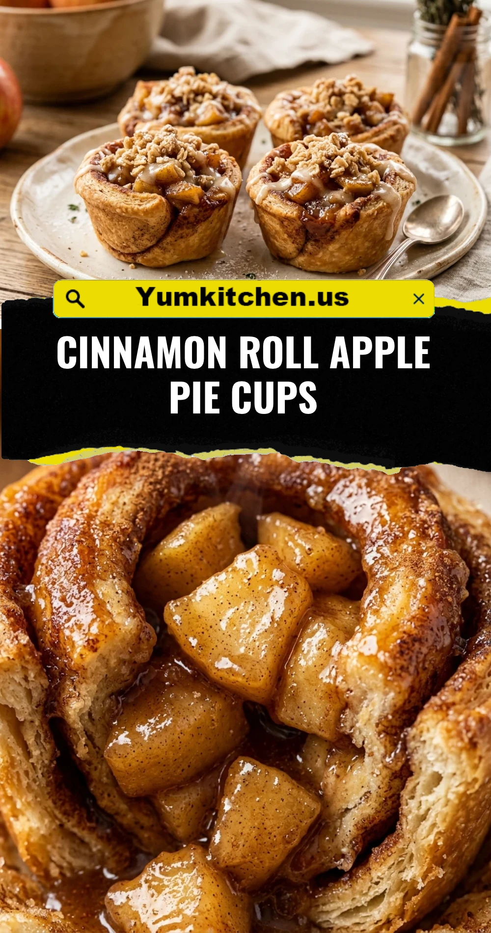 Cinnamon Roll Apple Pie Cups