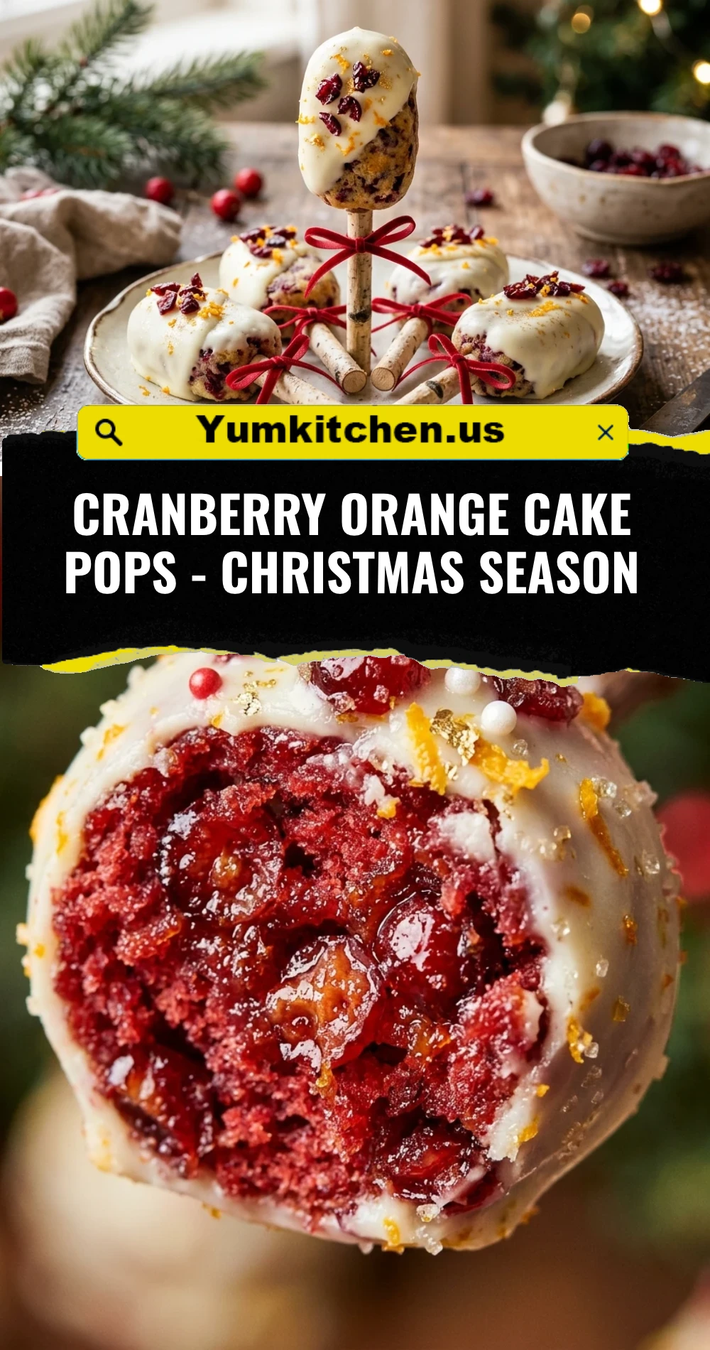 Cranberry Orange Cake Pops - Christmas Season