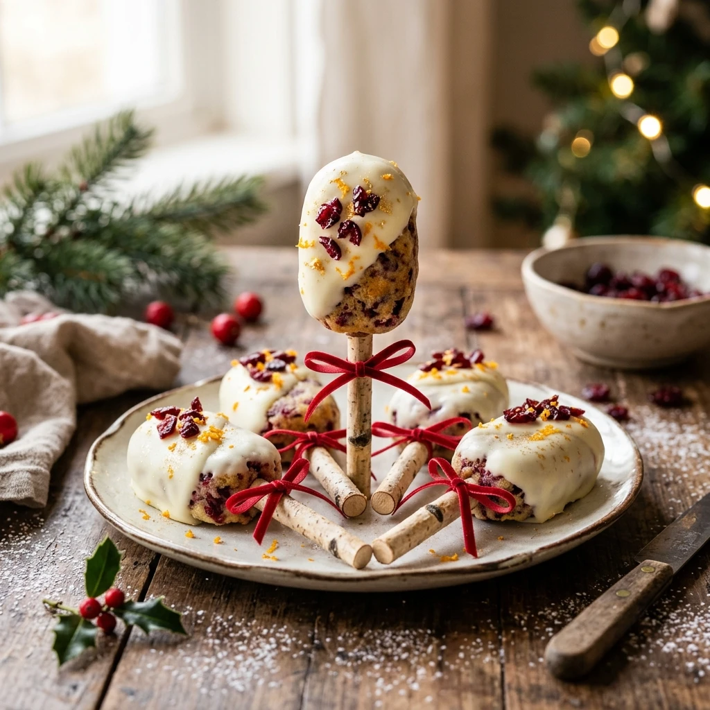 Cranberry Orange Cake Pops - Christmas Season