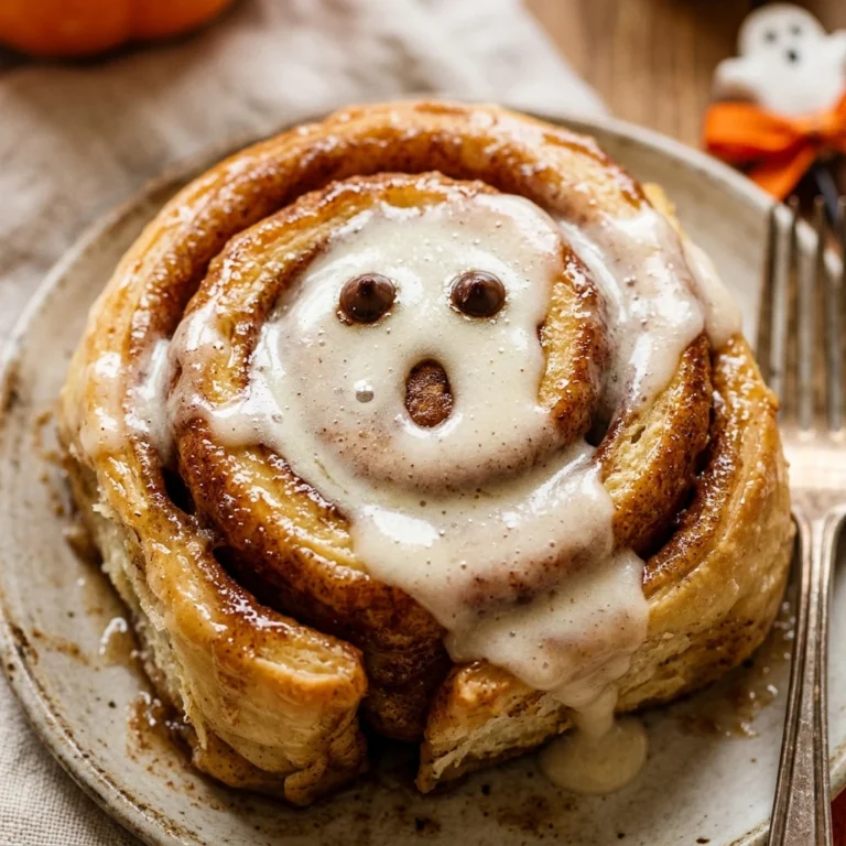 Easy Ghost Cinnamon Rolls - 3 Ingredient Halloween Desserts