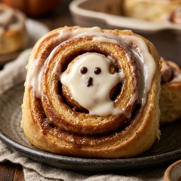Easy Halloween Desserts - Ghost Cinnamon Rolls Low Sugar