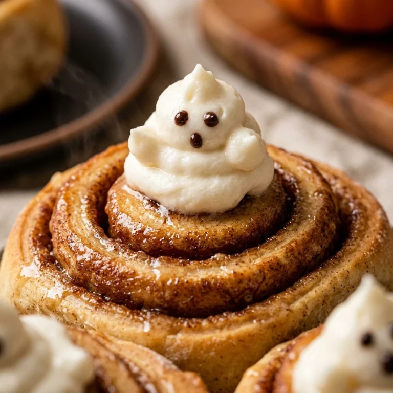 Easy Halloween Desserts - Ghost Cinnamon Rolls Low Sugar