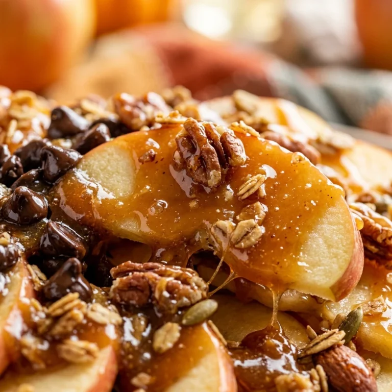 Fall Themed Desserts - Caramel Apple Nachos Healthy