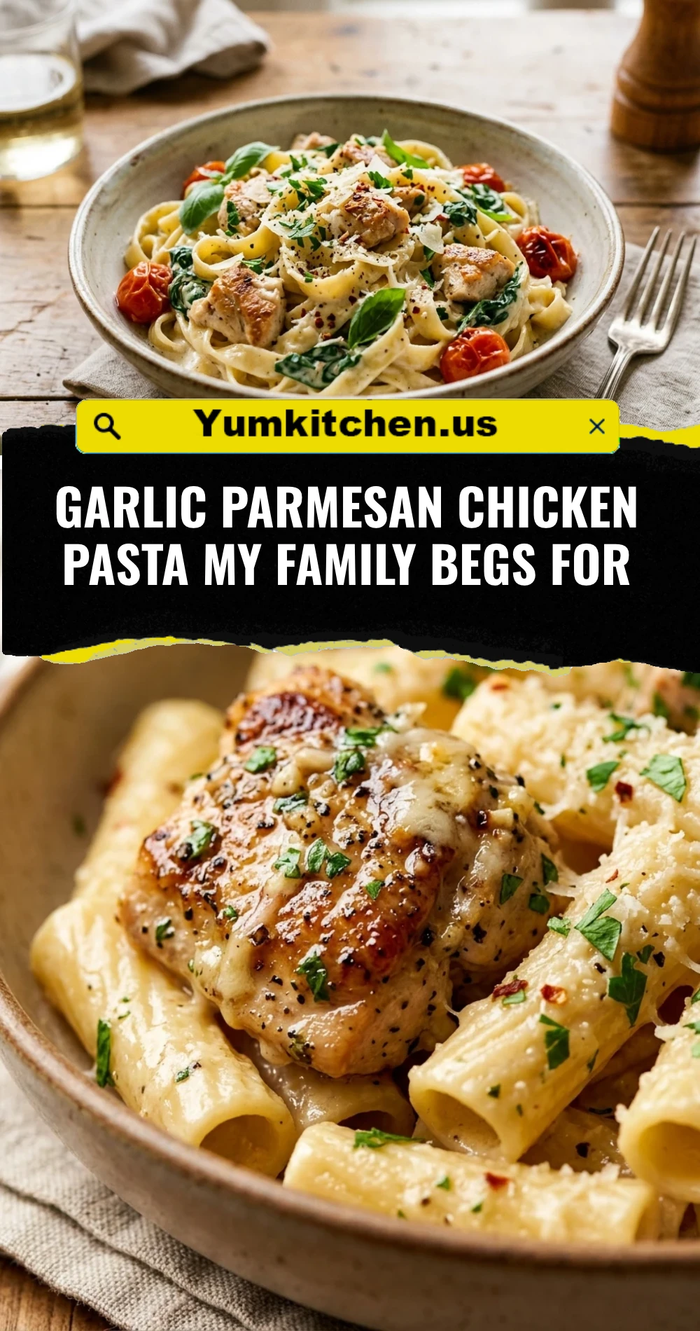 Garlic Parmesan Chicken Pasta My Family Begs For