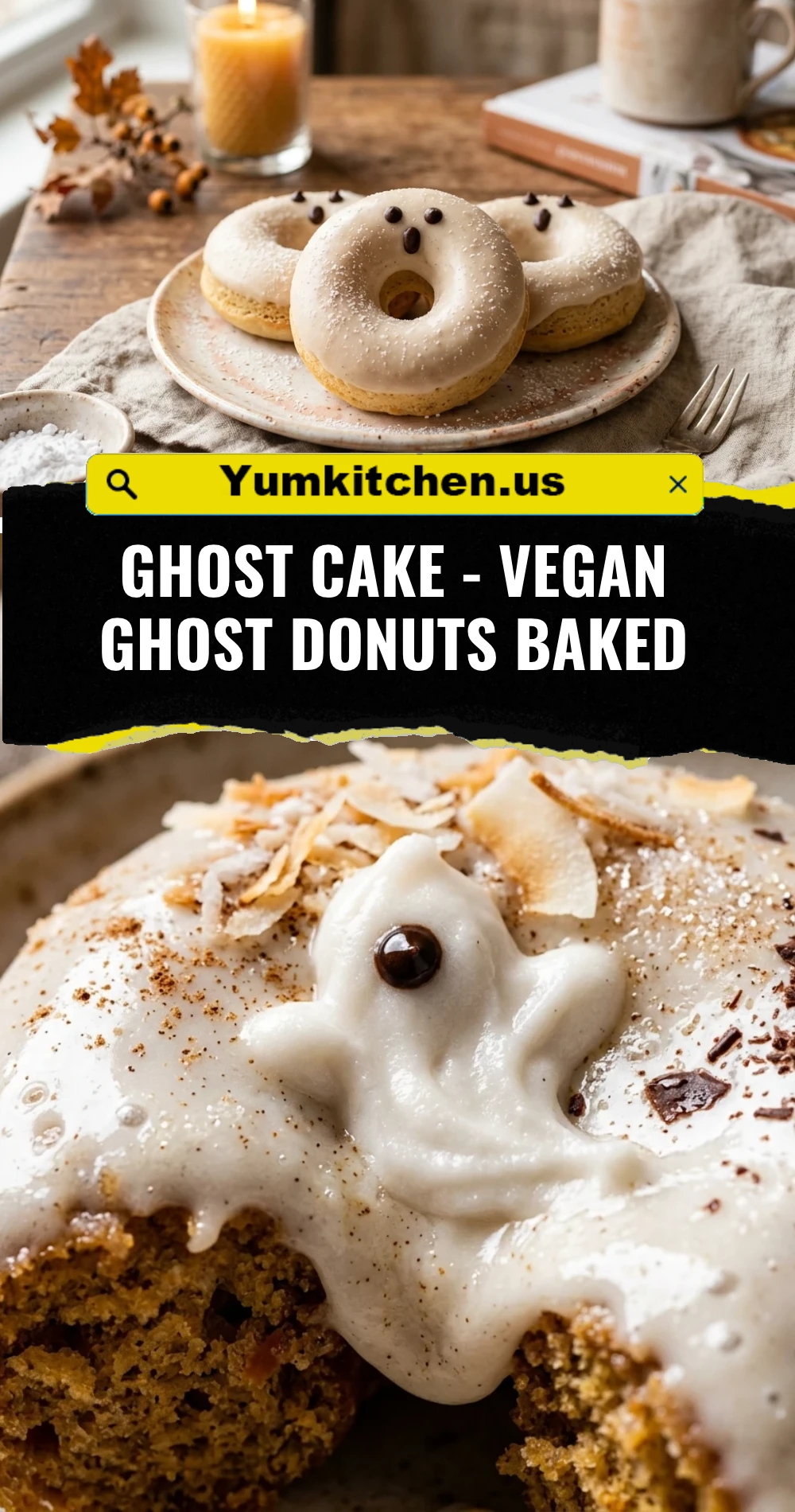 Ghost Cake - Vegan Ghost Donuts Baked