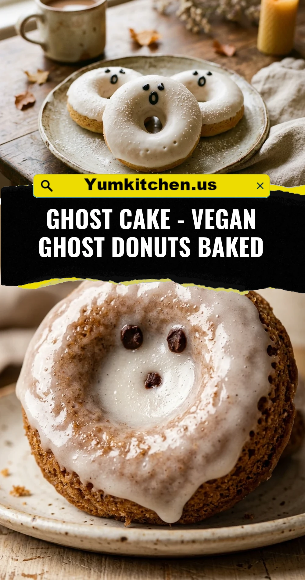 Ghost Cake - Vegan Ghost Donuts Baked