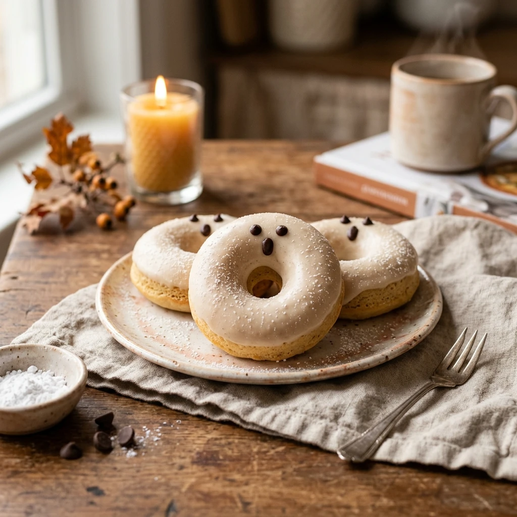Ghost Cake - Vegan Ghost Donuts Baked