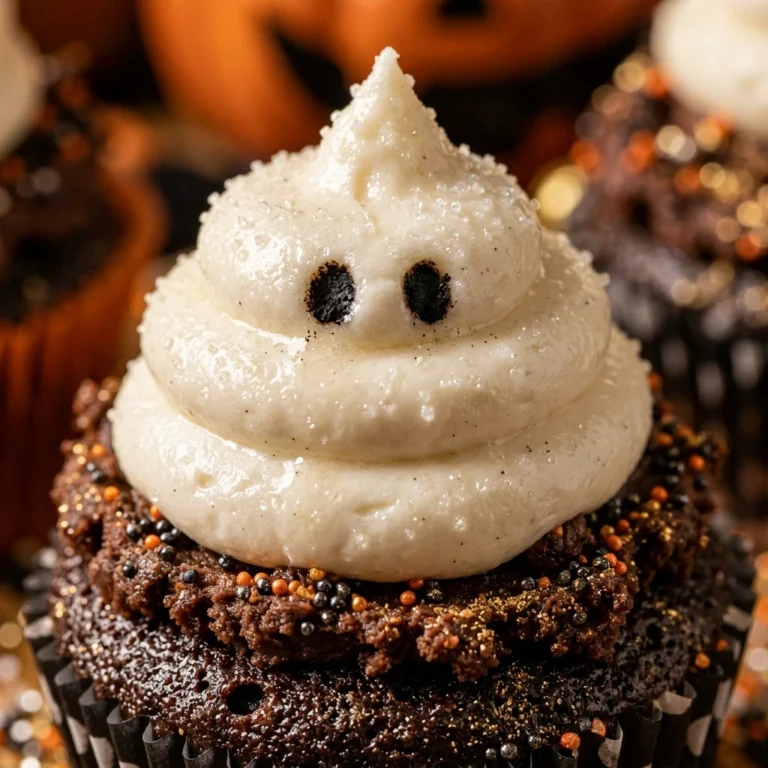 Ghost Cupcakes with Buttercream Swirls - Halloween Cupcakes