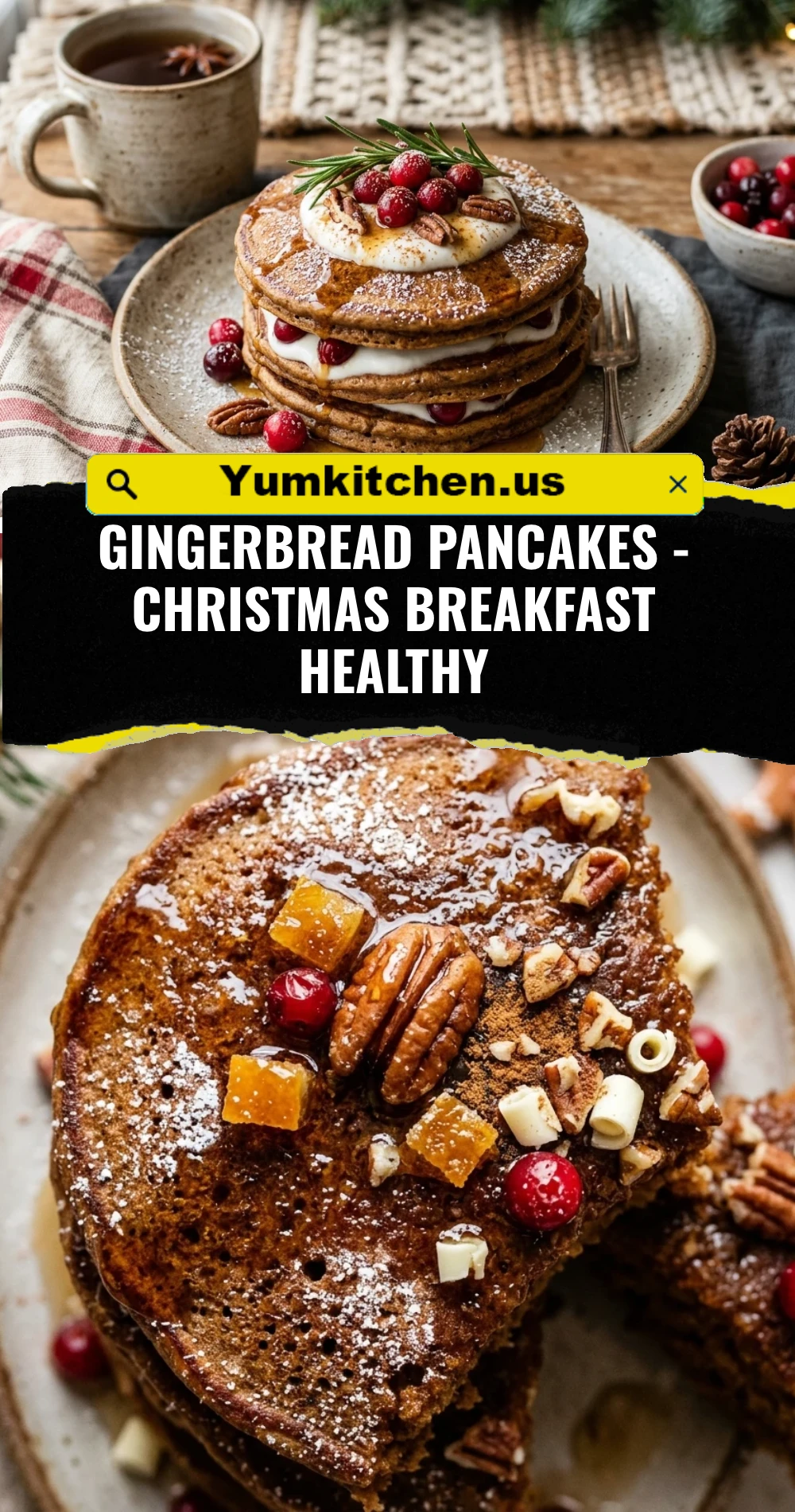 Gingerbread Pancakes - Christmas Breakfast Healthy