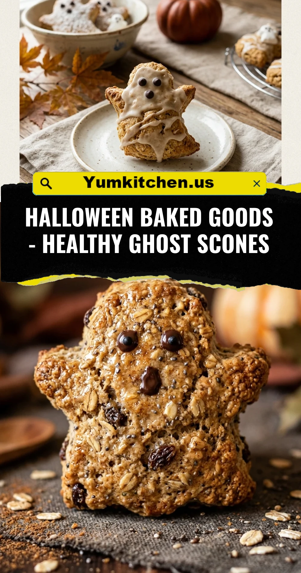 Halloween Baked Goods - Healthy Ghost Scones