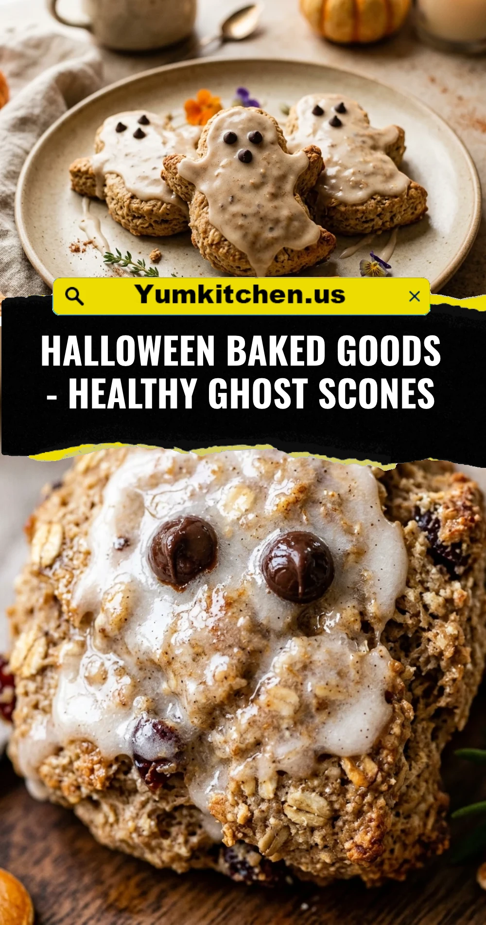 Halloween Baked Goods - Healthy Ghost Scones