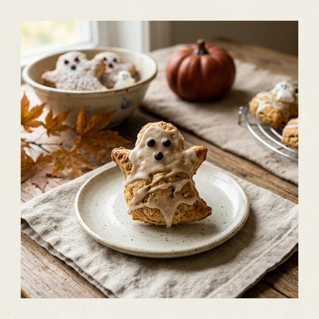 Halloween Baked Goods - Healthy Ghost Scones