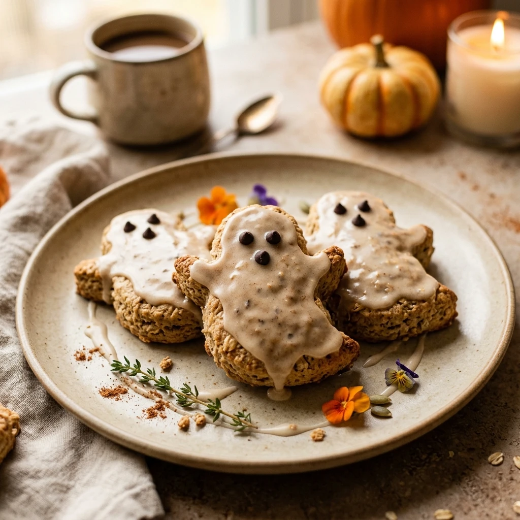 Halloween Baked Goods - Healthy Ghost Scones