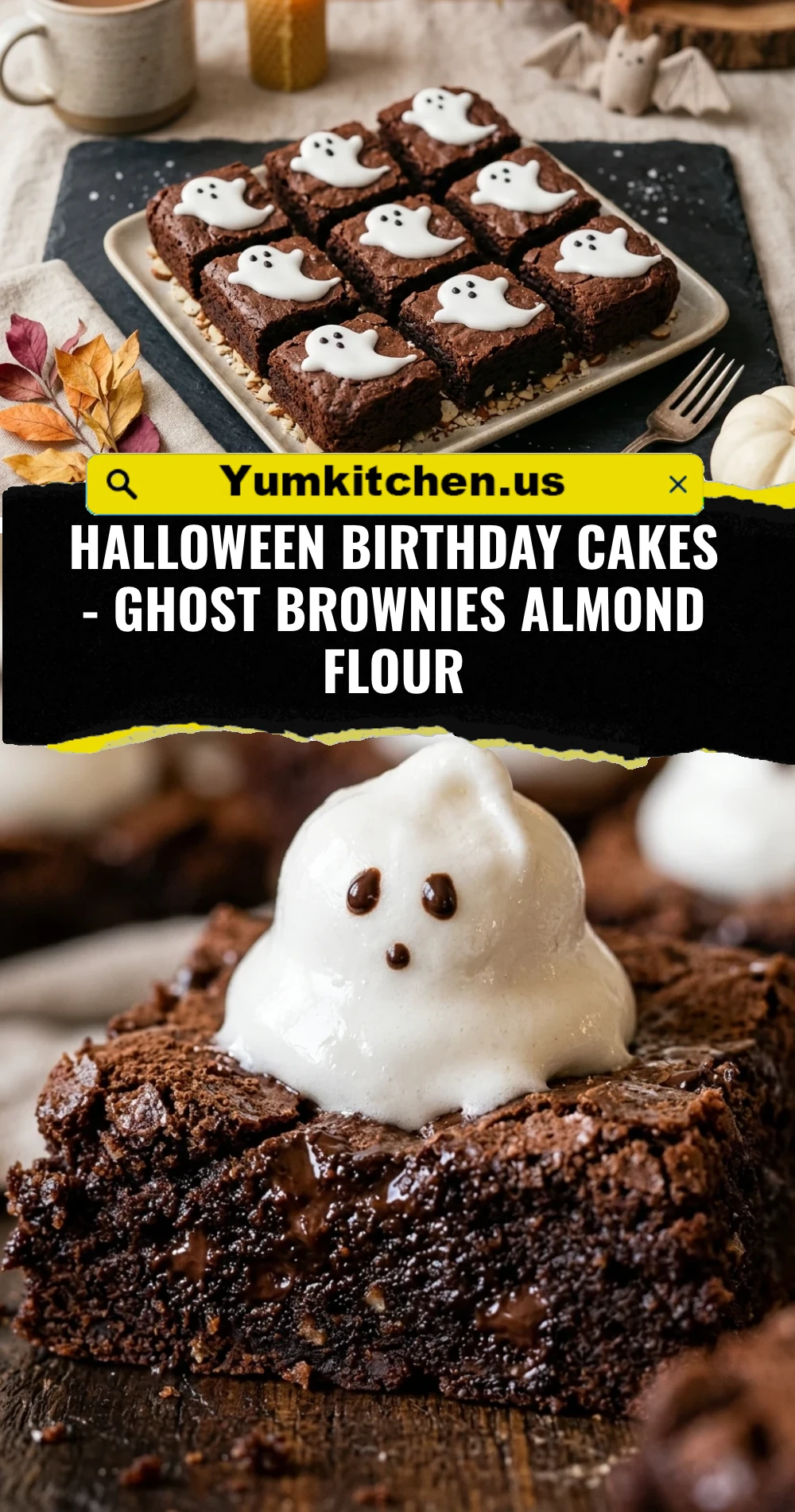 Halloween Birthday Cakes - Ghost Brownies Almond Flour