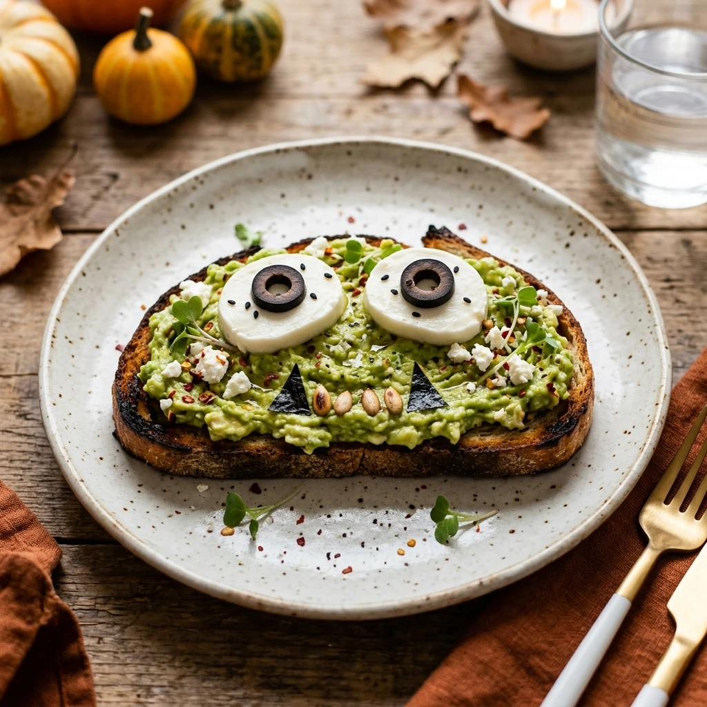 Halloween Breakfast - Monster Avocado Toast